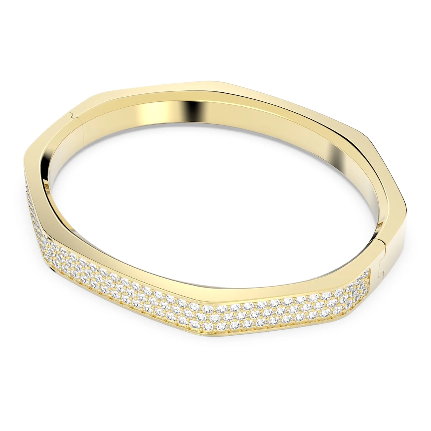 Swarovski Dextera Bangle Octagon Shape, White, Gold-tone Plated 3 Swarovski Dextera Bangle Octagon Shape, White, Gold-tone Plated - Image 3
