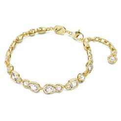 Swarovski Dextera Bracelet Mixed Cuts, White, Gold-tone Plated -Fashion Accessories Store dextera bracelet mixed cuts white gold tone plated swarovski 5667044 2