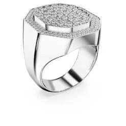 Swarovski Dextera Cocktail Ring Octagon Shape, White, Rhodium Plated -Fashion Accessories Store dextera cocktail ring octagon shape white rhodium plated swarovski 5651378 2