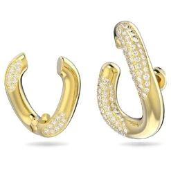 Swarovski Dextera Ear Cuff Set (2), Asymmetrical Design, White, Gold-tone Plated -Fashion Accessories Store dextera ear cuff set 28229 asymmetrical design white gold tone plated swarovski 5615734 2