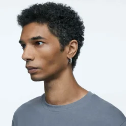 Swarovski Dextera Hoop Earrings Octagon Shape, Small, White, Rhodium Plated