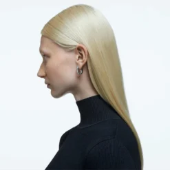 Swarovski Dextera Hoop Earrings Octagon Shape, Small, White, Rhodium Plated -Fashion Accessories Store dextera hoop earrings octagon shape small white rhodium plated swarovski 5618307 4