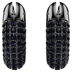 Swarovski Dextera Hoop Earrings Small, Black, Ruthenium Plated -Fashion Accessories Store dextera hoop earrings small black ruthenium plated swarovski 5620222 5