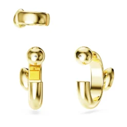 Swarovski Dextera Hoop Earrings With Ear Cuff Set (3), Pear Cut, White, Gold-tone Plated -Fashion Accessories Store dextera hoop earrings with ear cuff set 28329 pear cut white gold tone plated swarovski 5663262 4