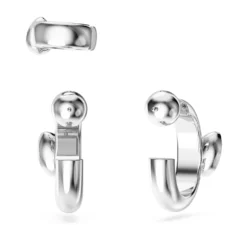 Swarovski Dextera Hoop Earrings With Ear Cuff Set (3), Pear Cut, White, Rhodium Plated -Fashion Accessories Store dextera hoop earrings with ear cuff set 28329 pear cut white rhodium plated swarovski 5671192 4