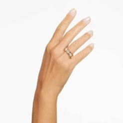 Swarovski Dextera Ring Mixed Cuts, White, Gold-tone Plated