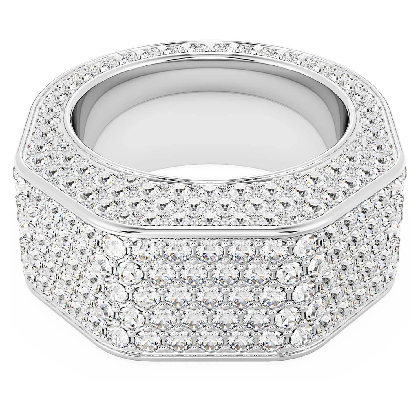 Swarovski Dextera Ring Octagon Shape, Pavé, White, Rhodium Plated 2 Swarovski Dextera Ring Octagon Shape, Pavé, White, Rhodium Plated - Image 2
