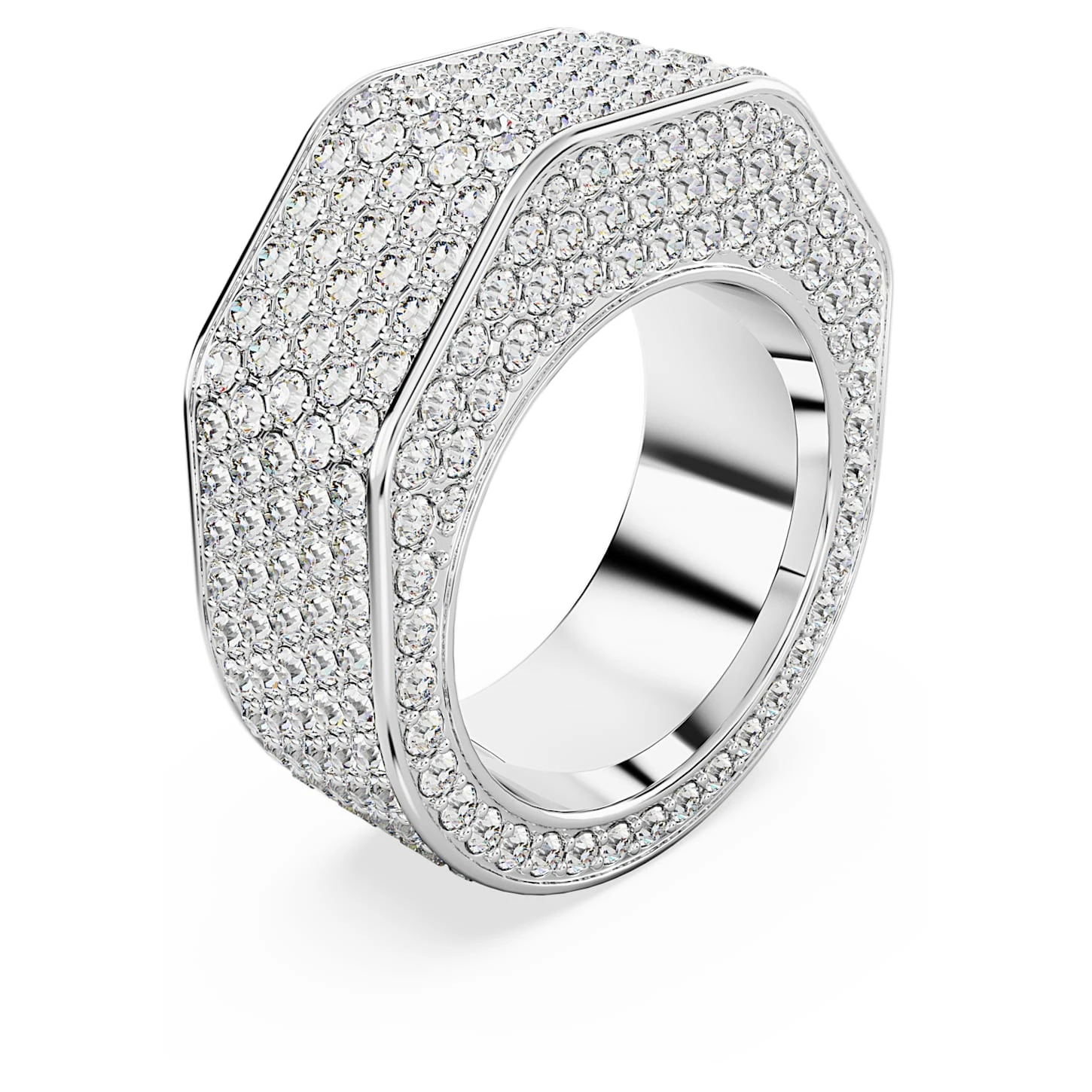 Swarovski Dextera Ring Octagon Shape, Pavé, White, Rhodium Plated 3 Swarovski Dextera Ring Octagon Shape, Pavé, White, Rhodium Plated - Image 3