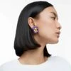 Swarovski Dulcis Clip Earrings Cushion Cut, Purple
