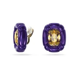 Swarovski Dulcis Clip Earrings Cushion Cut, Purple -Fashion Accessories Store dulcis clip earrings cushion cut purple swarovski 5613729 2