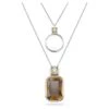 Swarovski Elegance Of Africa Pendant Set (2), Brown, Rhodium Plated