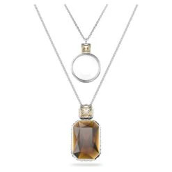 Swarovski Elegance Of Africa Pendant Set (2), Brown, Rhodium Plated