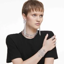 Swarovski Emily Bracelet Round Cut, White, Rhodium Plated -Fashion Accessories Store emily bracelet round cut white rhodium plated swarovski 1808960 3