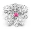 Swarovski Eternal Flower Ring Flower, Pink, Mixed Metal Finish
