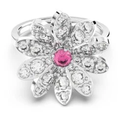 Swarovski Eternal Flower Ring Flower, Pink, Mixed Metal Finish