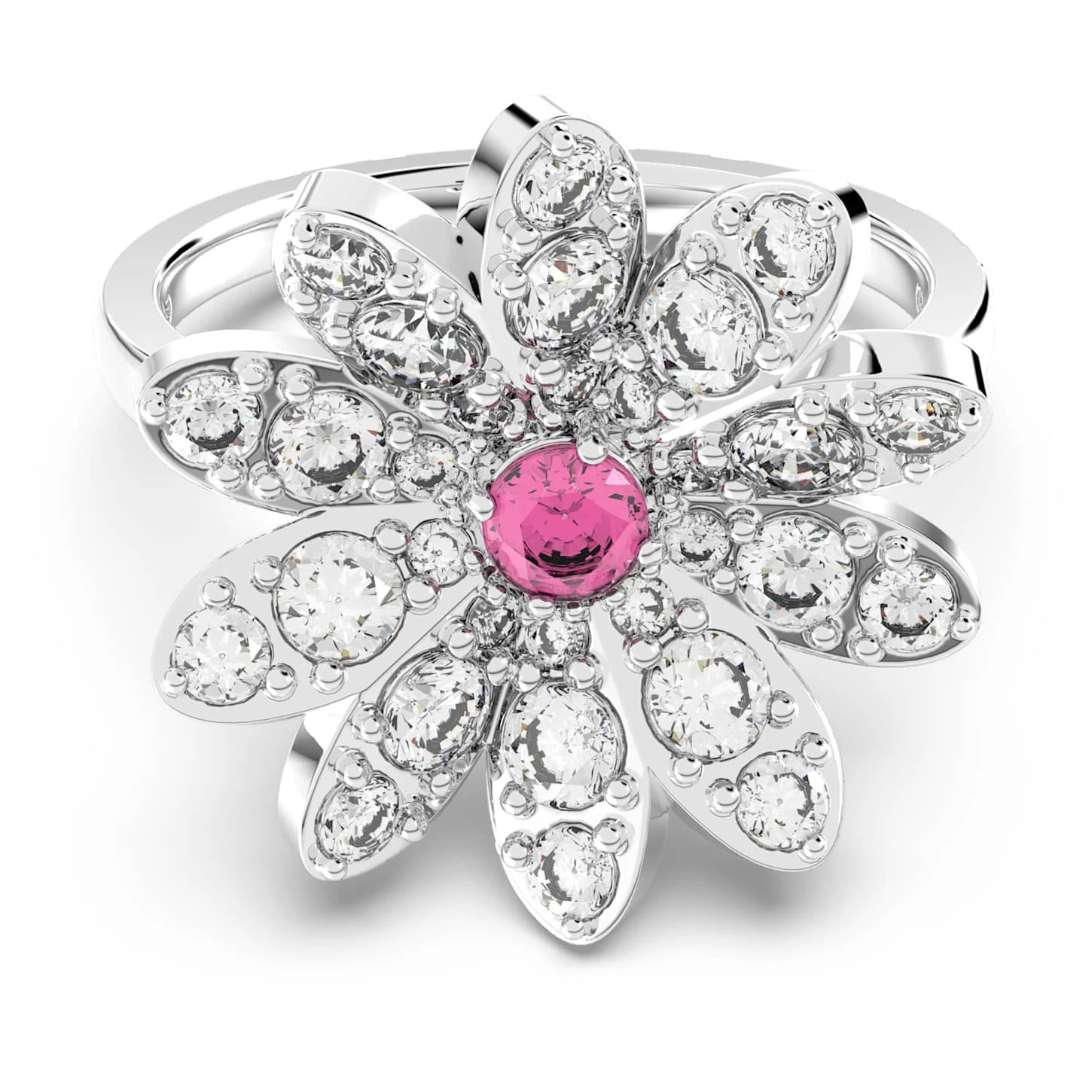 Swarovski Eternal Flower Ring Flower, Pink, Mixed Metal Finish 1 Swarovski Eternal Flower Ring Flower, Pink, Mixed Metal Finish