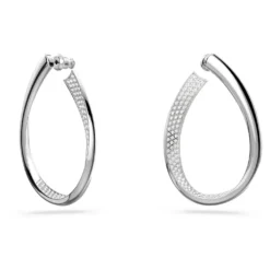 Swarovski Exist Hoop Earrings Medium, White, Rhodium Plated -Fashion Accessories Store exist hoop earrings medium white rhodium plated swarovski 5636490 2