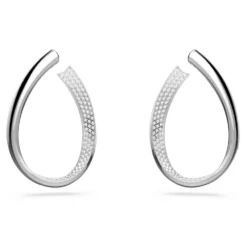 Swarovski Exist Hoop Earrings Medium, White, Rhodium Plated -Fashion Accessories Store exist hoop earrings medium white rhodium plated swarovski 5636490 4
