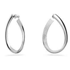 Swarovski Exist Hoop Earrings Medium, White, Rhodium Plated -Fashion Accessories Store exist hoop earrings medium white rhodium plated swarovski 5636490 5
