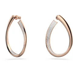 Swarovski Exist Hoop Earrings Medium, White, Rose Gold-tone Plated -Fashion Accessories Store exist hoop earrings medium white rose gold tone plated swarovski 5636960 2