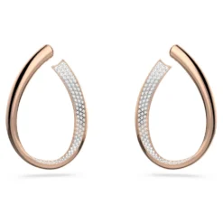 Swarovski Exist Hoop Earrings Medium, White, Rose Gold-tone Plated -Fashion Accessories Store exist hoop earrings medium white rose gold tone plated swarovski 5636960 4