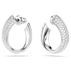 Swarovski Exist Hoop Earrings Small, White, Rhodium Plated -Fashion Accessories Store exist hoop earrings small white rhodium plated swarovski 5637563 2