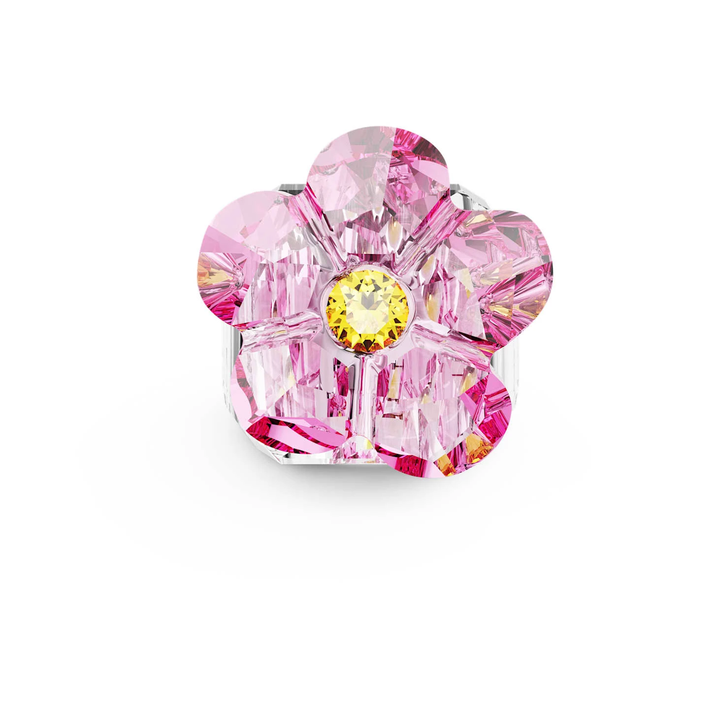Swarovski Florere Cocktail Ring Flower, Pink, Rhodium Plated 3 Swarovski Florere Cocktail Ring Flower, Pink, Rhodium Plated - Image 3
