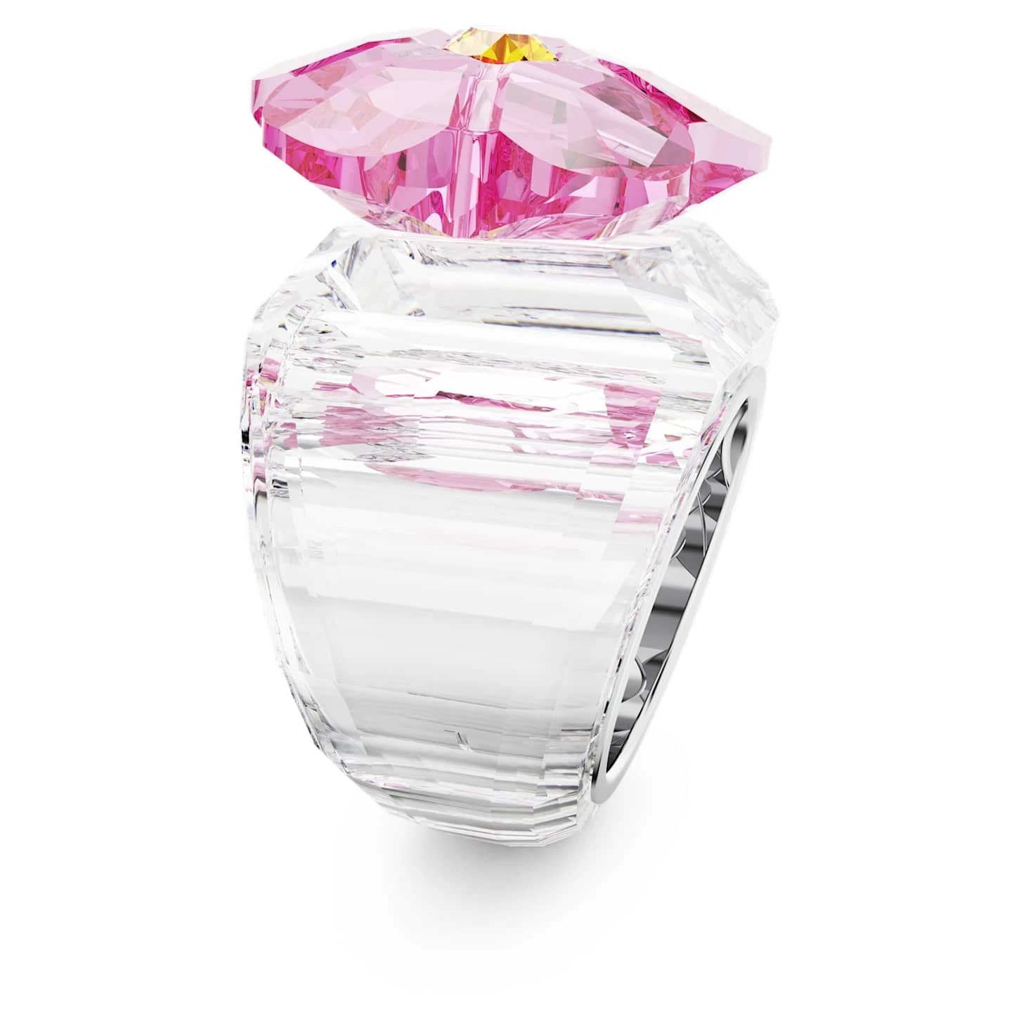 Swarovski Florere Cocktail Ring Flower, Pink, Rhodium Plated 4 Swarovski Florere Cocktail Ring Flower, Pink, Rhodium Plated - Image 4