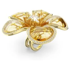 Swarovski Florere Cocktail Ring Flower, Yellow, Gold-tone Plated -Fashion Accessories Store florere cocktail ring flower yellow gold tone plated swarovski 5650566 2