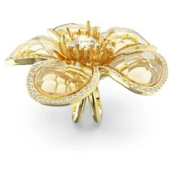 Swarovski Florere Cocktail Ring Flower, Yellow, Gold-tone Plated -Fashion Accessories Store florere cocktail ring flower yellow gold tone plated swarovski 5650566 3