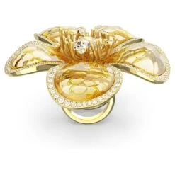 Swarovski Florere Cocktail Ring Flower, Yellow, Gold-tone Plated -Fashion Accessories Store florere cocktail ring flower yellow gold tone plated swarovski 5650566 4