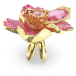 Swarovski Florere Cocktail Ring Pavé, Flower, Pink, Gold-tone Plated -Fashion Accessories Store florere cocktail ring pavC3A9 flower pink gold tone plated swarovski 5650565 3