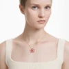 Swarovski Florere Pendant Flower, Small, Pink, Gold-tone Plated