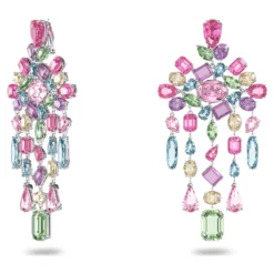Swarovski Gema Clip Earrings Mixed Cuts, Chandelier, Extra Long, Multicolored, Rhodium Plated -Fashion Accessories Store gema clip earrings mixed cuts chandelier extra long multicolored rhodium plated swarovski 5601887 2