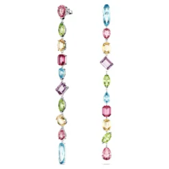 Swarovski Gema Drop Earrings Asymmetrical Design, Mixed Cuts, Extra Long, Multicolored, Rhodium Plated -Fashion Accessories Store gema drop earrings asymmetrical design mixed cuts extra long multicolored rhodium plated swarovski 5656430 2