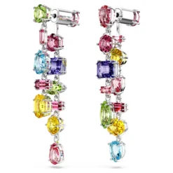 Swarovski Gema Drop Earrings Asymmetrical Design, Mixed Cuts, Long, Multicolored, Rhodium Plated -Fashion Accessories Store gema drop earrings asymmetrical design mixed cuts long multicolored rhodium plated swarovski 5656417 3