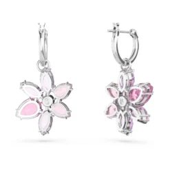 Swarovski Gema Drop Earrings Mixed Cuts, Flower, Pink, Rhodium Plated -Fashion Accessories Store gema drop earrings mixed cuts flower pink rhodium plated swarovski 5658397 4