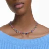 Swarovski Gema Necklace Mixed Cuts, Multicolored, Rhodium Plated