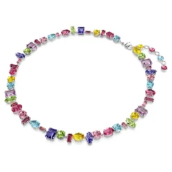 Swarovski Gema Necklace Mixed Cuts, Multicolored, Rhodium Plated -Fashion Accessories Store gema necklace mixed cuts multicolored rhodium plated swarovski 5656397 2