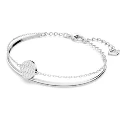 Swarovski Ginger Bangle White, Rhodium Plated -Fashion Accessories Store ginger bangle white rhodium plated swarovski 5389044 2