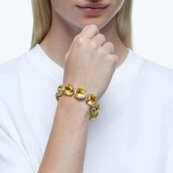 Swarovski Harmonia Bracelet Cushion Cut, Yellow, Rhodium Plated -Fashion Accessories Store harmonia bracelet cushion cut yellow rhodium plated swarovski 5616513 4