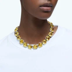 Swarovski Harmonia Choker Cushion Cut, Yellow, Rhodium Plated -Fashion Accessories Store harmonia choker cushion cut yellow rhodium plated swarovski 5616522 4