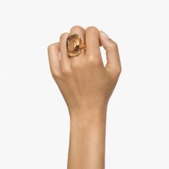 Swarovski Harmonia Cocktail Ring Oversized Crystal, Gold Tone, Gold-tone Plated