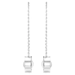 Swarovski Hollow Drop Earrings Long, White, Rhodium Plated -Fashion Accessories Store hollow drop earrings long white rhodium plated swarovski 5636435 2