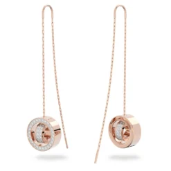 Swarovski Hollow Drop Earrings Long, White, Rose Gold-tone Plated -Fashion Accessories Store hollow drop earrings long white rose gold tone plated swarovski 5636504 2