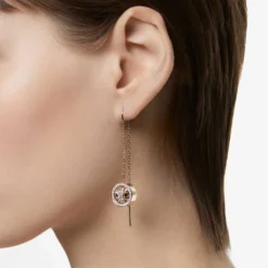 Swarovski Hollow Drop Earrings Long, White, Rose Gold-tone Plated