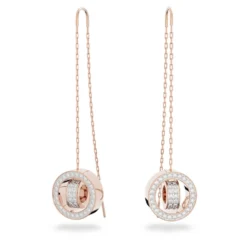 Swarovski Hollow Drop Earrings Long, White, Rose Gold-tone Plated -Fashion Accessories Store hollow drop earrings long white rose gold tone plated swarovski 5636504 4