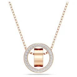 Swarovski Hollow Pendant White, Rose Gold-tone Plated