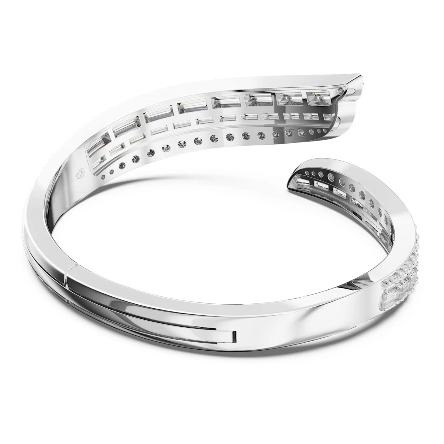 Swarovski Hyperbola Bangle Carbon Neutral Zirconia, Mixed Cuts, White, Rhodium Plated 5 Swarovski Hyperbola Bangle Carbon Neutral Zirconia, Mixed Cuts, White, Rhodium Plated - Image 5