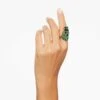 Swarovski Idyllia Cocktail Ring Frog, Green, Gold-tone Plated